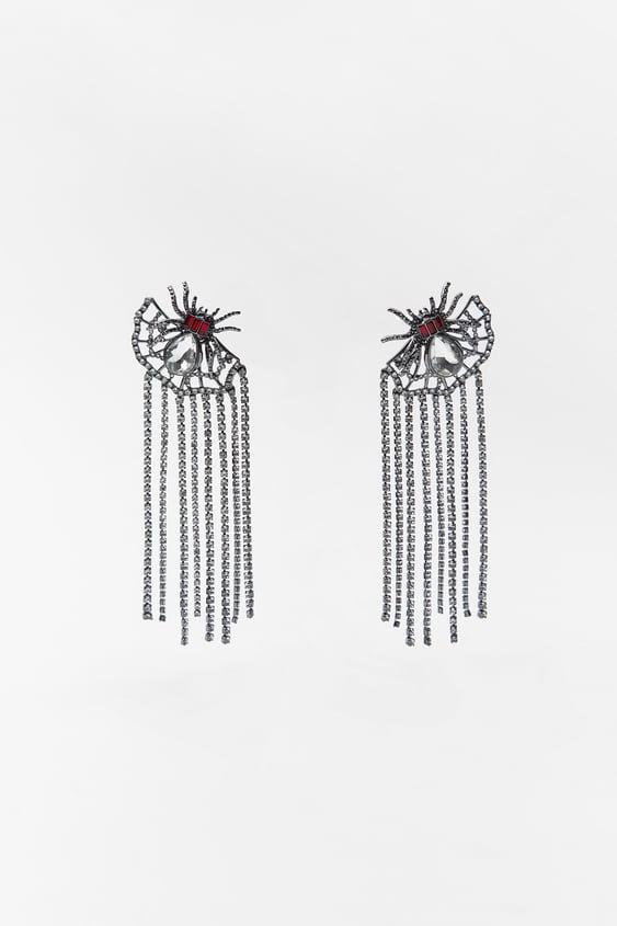 SHINY STONE SPIDER EARRINGS