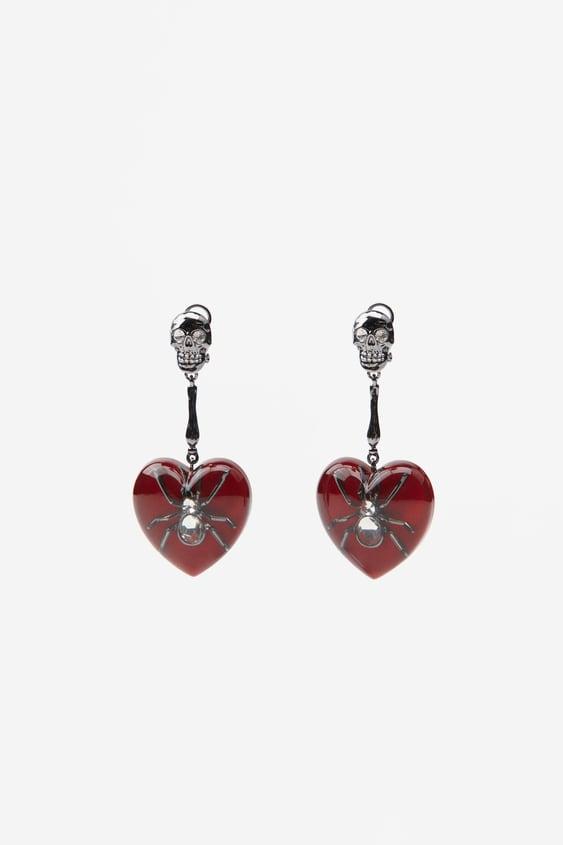 HEART SPIDER EARRINGS